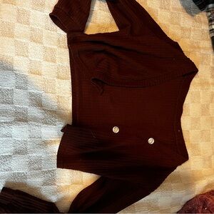 Brown Button-Up Cardigan